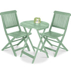 Best Choice Products 3-Piece Acacia Wood Bistro Set, Folding Patio Furniture w/ 2 Chairs, Table - Natural