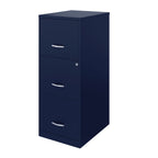 Space Solutions 18" Deep 3 Drawer Smart Letter Width Vertical File Cabinet, Navy