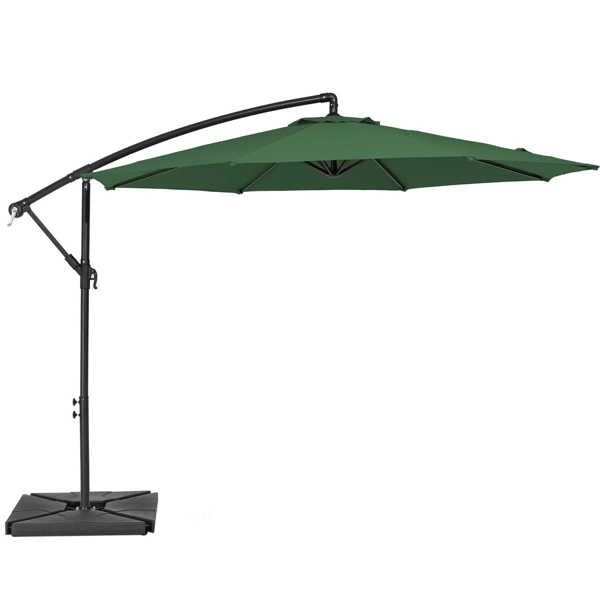 JUSTLET 10ft Heavy Duty Patio Hanging Offset Cantilever Patio Umbrella W/ 4-Piece Base Included Included, Beige