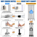 HOTEEL 10x15 Heavy Duty Canopy Tent ,Pop up Canopy for Parties Wedding,Commercial Easy up Gazebo with Roller Bag,UV 50+ &,White