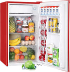 Upstreman 3.2 Cu.Ft Mini Fridge with Freezer, Single Door Mini Fridge, Dorm Fridge, Adjustable Thermostat, Mini Refrigerator for Bedroom, Office, Dorm, Black-BR321