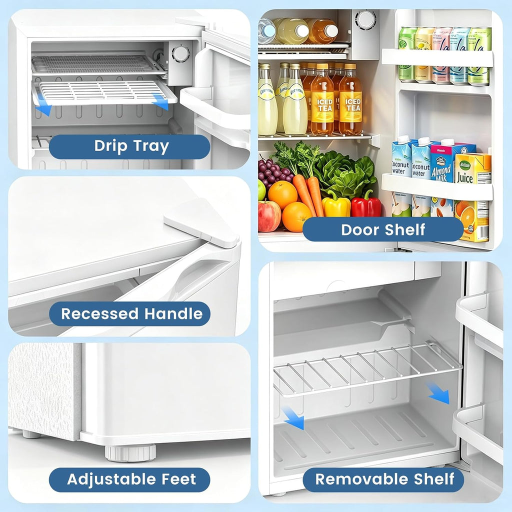 Kismile 1.3 Cu.Ft Mini Fridge, Single Door Compact Refrigerator RE5836