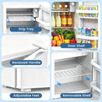 Kismile 1.3 Cu.Ft Mini Fridge, Single Door Compact Refrigerator RE5836