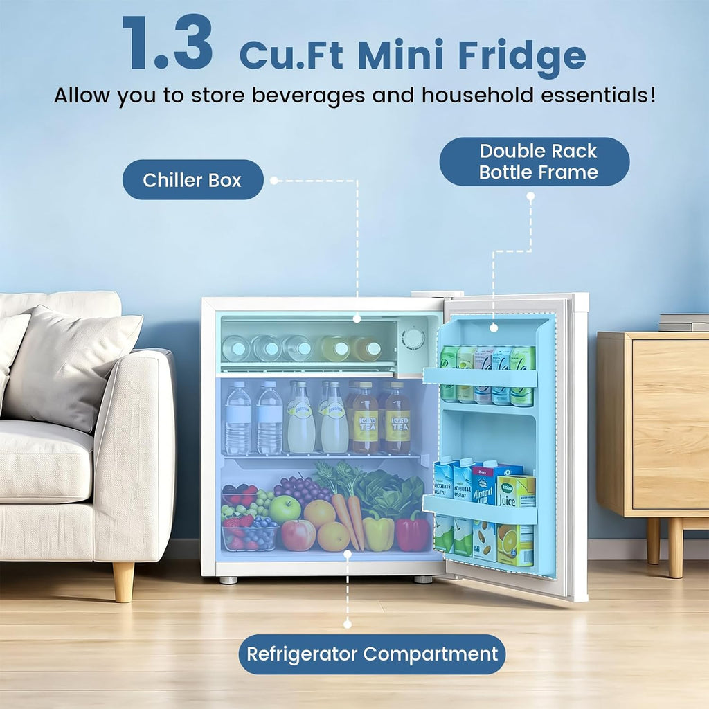 Kismile 1.3 Cu.Ft Mini Fridge, Single Door Compact Refrigerator RE5836