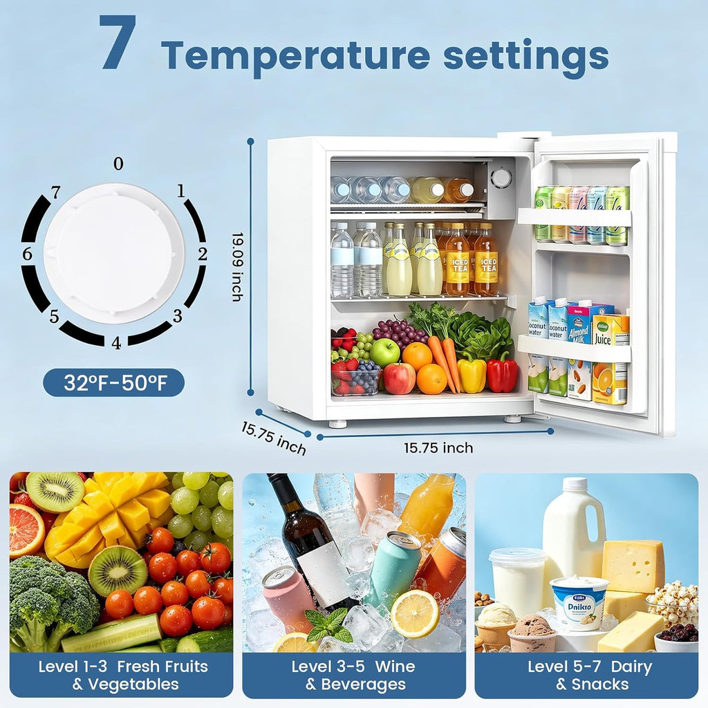 Kismile 1.3 Cu.Ft Mini Fridge, Single Door Compact Refrigerator RE5836