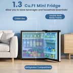 Kismile 1.3 Cu.Ft Mini Fridge, Single Door Compact Refrigerator RE5836