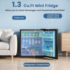 Kismile 1.3 Cu.Ft Mini Fridge, Single Door Compact Refrigerator RE5836