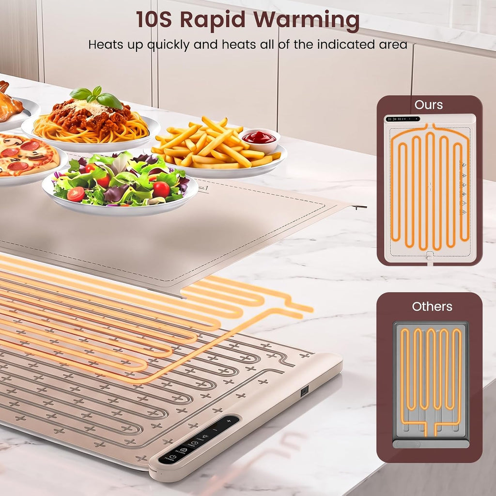 Kismile Rollable Silicone Warming Tray with LED Display WB2968