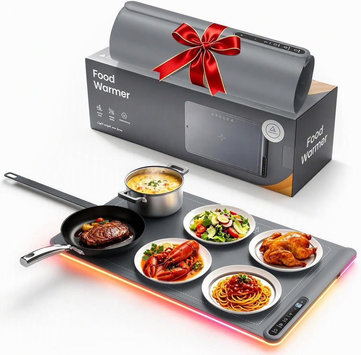 Kismile Rollable Silicone Warming Tray with LED Display WB2968