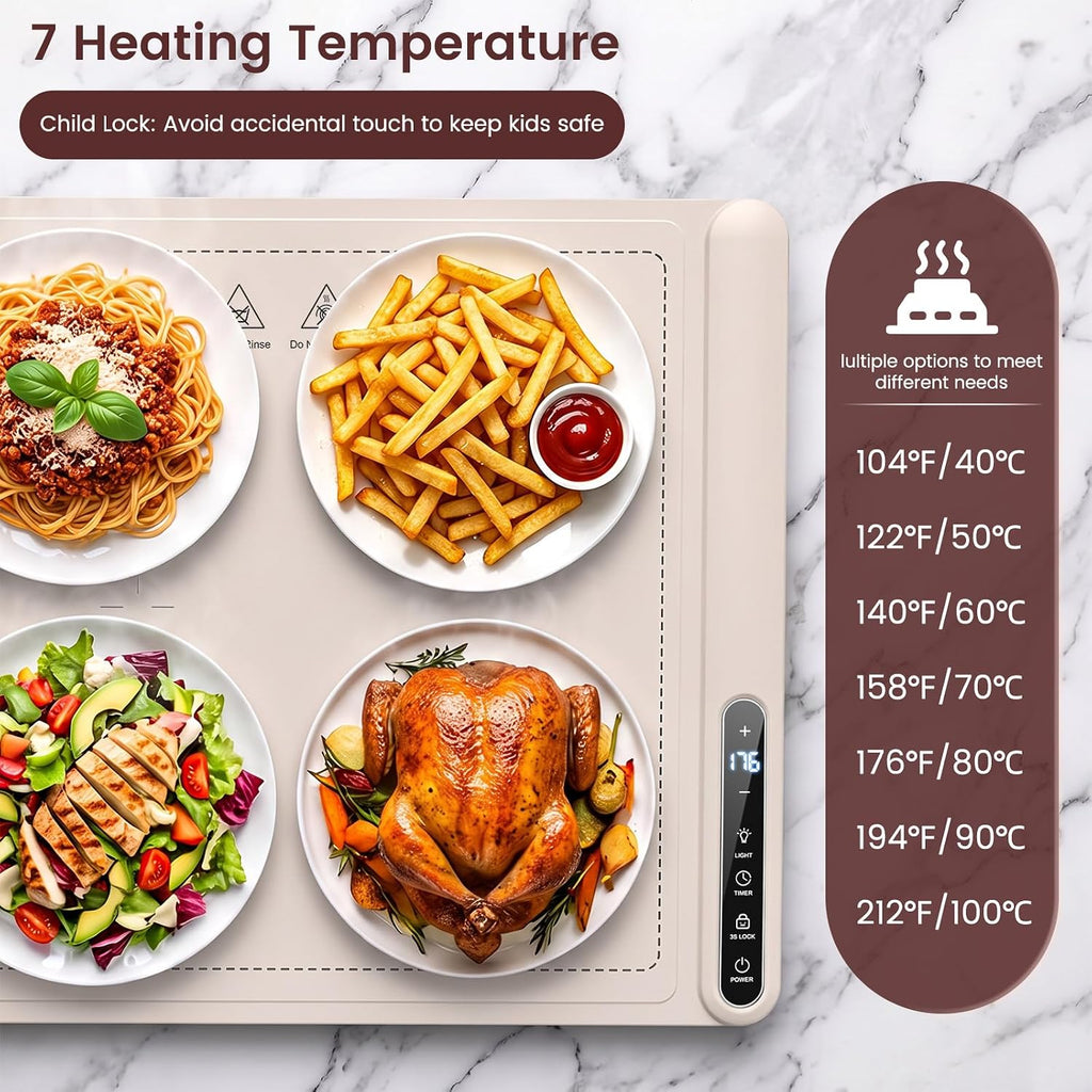 Kismile Rollable Silicone Warming Tray with LED Display WB2968