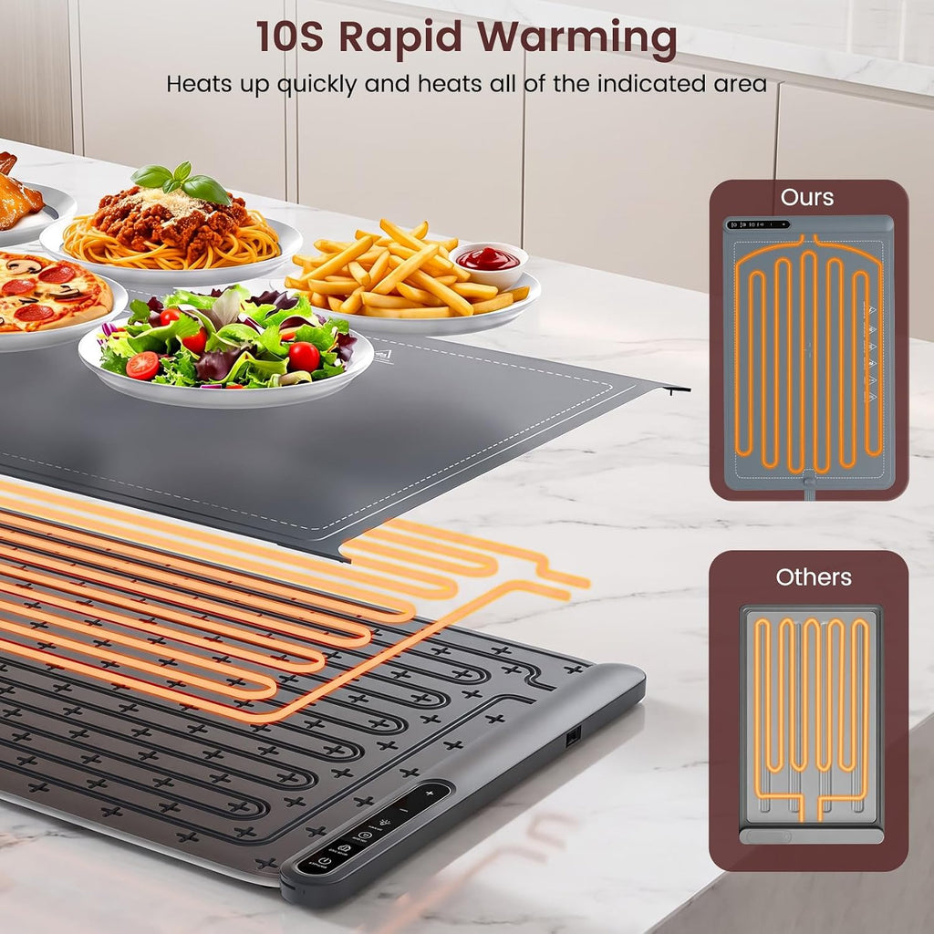 Kismile Rollable Silicone Warming Tray with LED Display WB2968